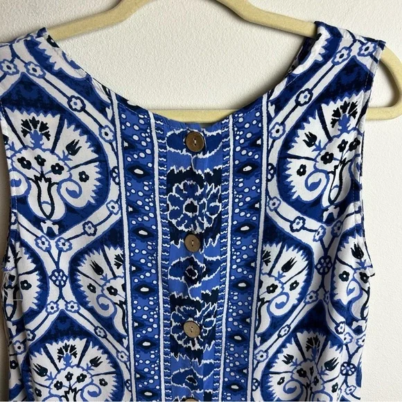 Haute Hippie style Batik printed sleeveless tank blouse size: XL - Picture 9 of 10